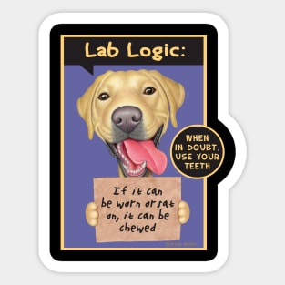 Cute labrador retriever dog with Yellow Labrador Holding Sign tee Sticker